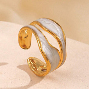 High Quality Stainless Steel White Double Tier Ring