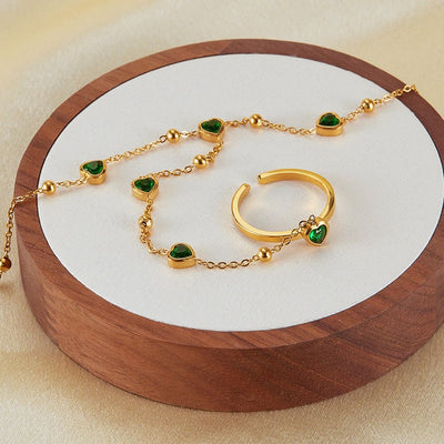 Emerald Zircon Hand Chain