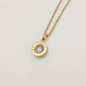 Stainless steel Rhinestone Charm necklace