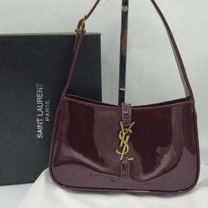 Premium Quality Shiny Cherry Red YSL Shoulder Bag with Box Packging