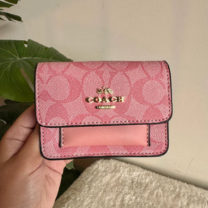 Coach Wallet with Detachable Long Chain - Pink