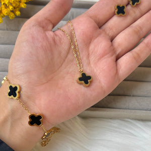 Stainless steel black clover set