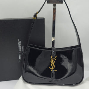 Premium Quality Shiny Black YSL Shoulder Bag with Box Packging