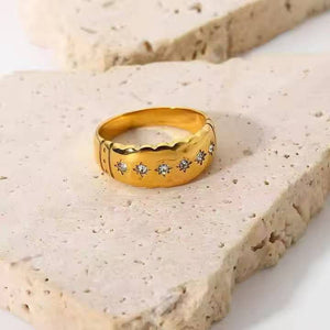 Chunky zircon Gold Plated  Ring