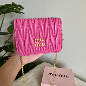 Miu Miu Wallet with Detachable Chain - Hot Pink