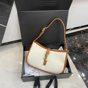 YSL Shoulder Bag Brown and White