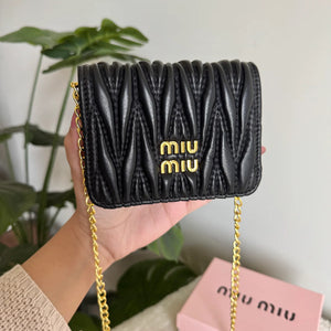 Miu Miu Wallet with Detachable Chain - Black