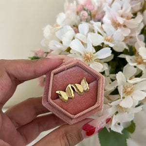 Stainless steel Glittery Butterfly Studs