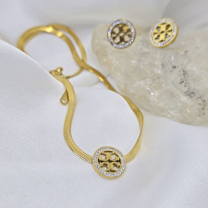 18k Gold Plated Stainless Steel Snake Chain jewelry Set