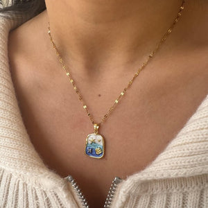 Hand painted Sea Shell Necklace