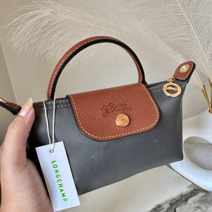 LongChamp Crossbody Bag with Strap - Grey