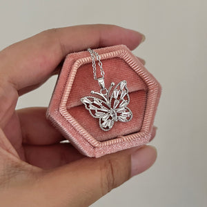 Luxurious titanium steel big butterfly necklace