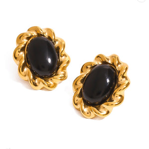 Premium Quality Black Stone Earrings