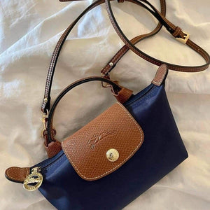 LongChamp Crossbody Bag with Strap - Navy Blue