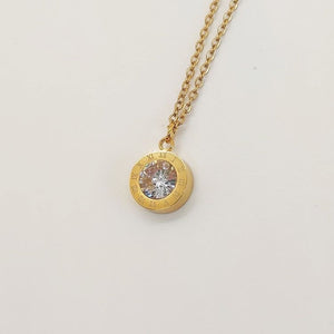 Stainless steel Rhinestone Charm necklace