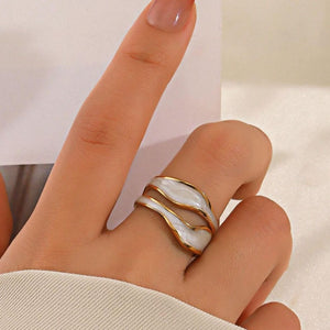 High Quality Stainless Steel White Double Tier Ring