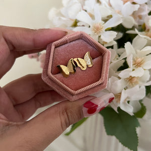 Stainless steel Glittery Butterfly Studs