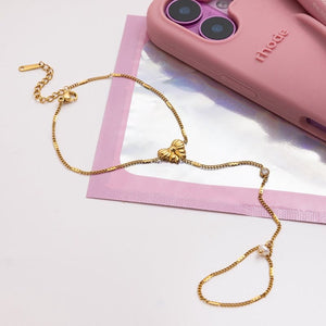 Pearl Bow  Hand Chain