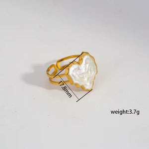 Heart Pearl Ring ( Adjustable)