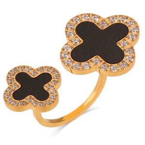 Clover Zircon Ring