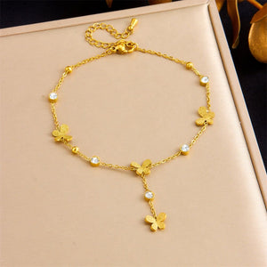 Zircon Butterfly Anklet