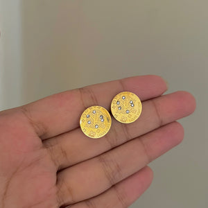 Stainless steel Round Rhinestone Lv studs