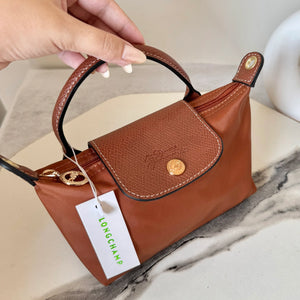 LongChamp Crossbody Bag with Strap - Brown