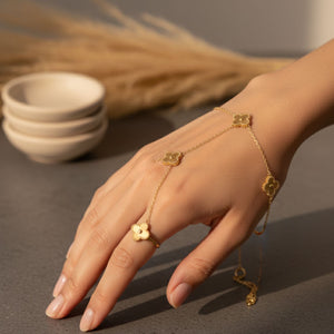 Gold Clover Hand Chain