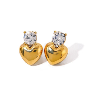 Pretty Heart Zircon Earrings