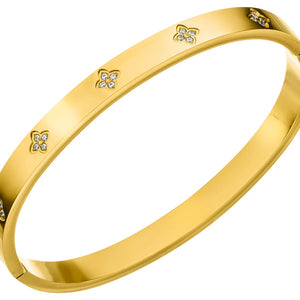 18k Gold Plated 316l Stainless Steel 5a Cuban Zircon Super Shiny Polished Hexagram Bracelet Jewelry For Women