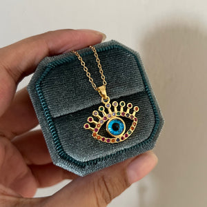 Stainless steel evil aye necklace