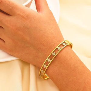 18k plated Stainless Steel Leaf Clover Bracelet