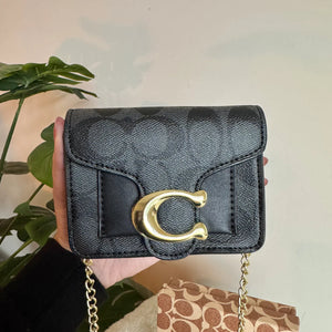Coach Signature Wallet with Detachable Long Chain - Black