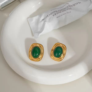 Emerald Green Chunky Earrings