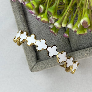 18k plated white clover bracelet