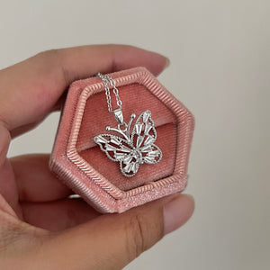 Luxurious titanium steel big butterfly necklace