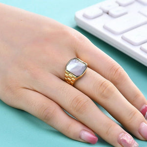 High Quality Stainless Steel White Square Ring