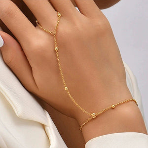 Golden drape hand chain  