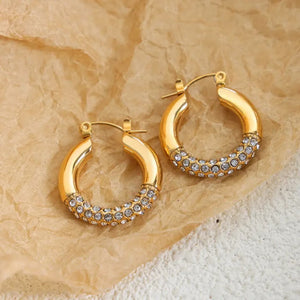 Chunky Zircon Hoops