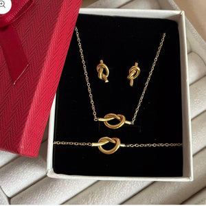 Love Knot Set  (Waterproof-Tarnish free-Stainless steel)