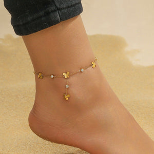 Zircon Butterfly Anklet