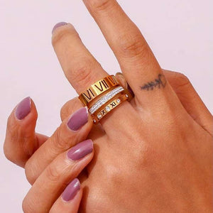 18k Gold Plated Triple Tier Zircon Ring