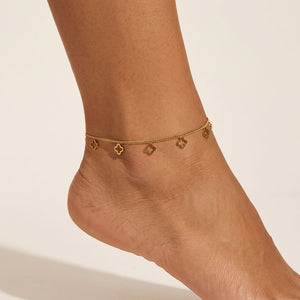 Gold Clover Anklet