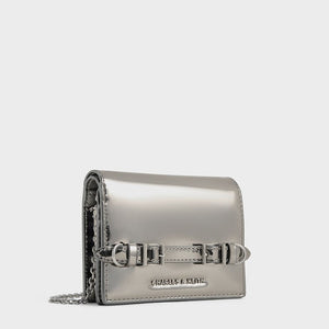 Charles & Kekth Sloane Metallic Chain-Handle Wallet - Pewter