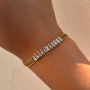 18k Gold Plated Premium Zircon Chain Bracelet