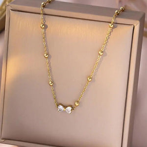Cute Zircon Bow Necklace