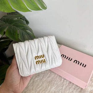 Miu Miu Wallet with Detachable Chain - White