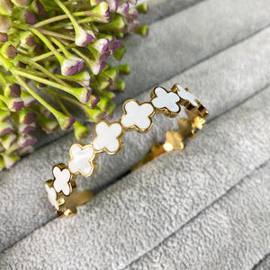 18k plated white clover bracelet