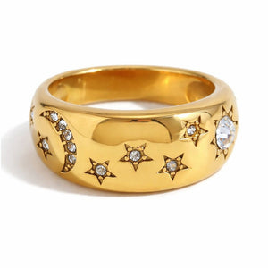 To the Moon And Back Gold Plated  Ring