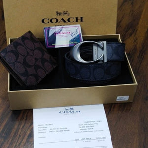 C0ach Wallet And Belt Gift Set